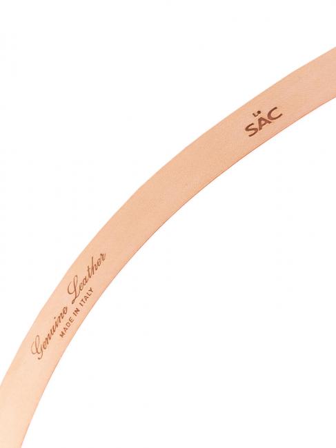 Cintura sottile in pelle palmellata  marrone - Cinture