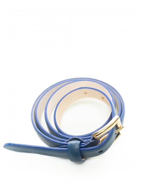 Cintura sottile in pelle palmellata  marine - Cinture