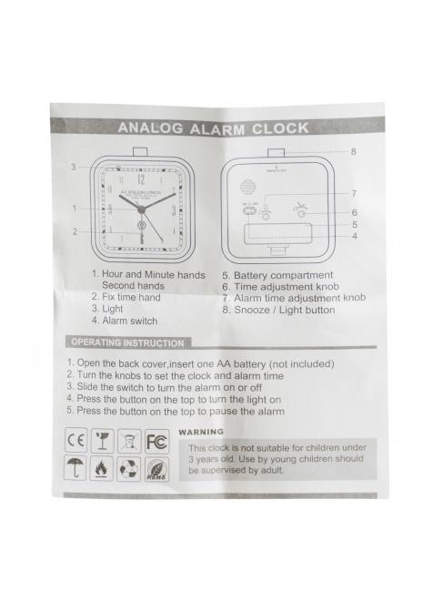LIGHTED SQUARE Sveglia bianco - Orologi e Sveglie