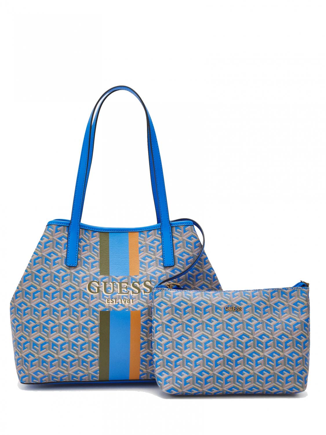 Guess Vikky G Cube Logo Shopping Bag Con Pochette Aquatic Logo Acquista Su Le Sac Outlet!
