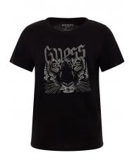 GUESS LOGO TIGER EASY T-shirt con borchiette jetbla - T-shirt e Top Donna - 4