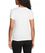 GUESS TRIANGLE CRYSTAL LOGO T-shirt in cotone con strass purwhite - T-shirt e Top Donna - 2