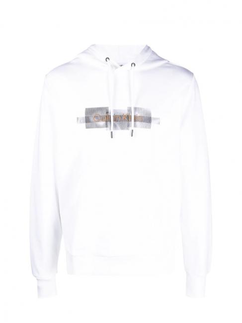 BOX STRIPED LOGO Felpa con cappuccio Bright White - Felpe Uomo