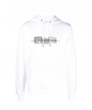 CALVIN KLEIN BOX STRIPED LOGO Felpa con cappuccio Bright White - Felpe Uomo - 4