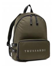 TRUSSARDI SPEEDY LETTERING Zaino in nylon, porta pc 15,6" green olive/stone - Zaini da lavoro porta PC - 2
