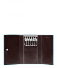 PIQUADRO BLUE SQUARE Astuccio Portachiavi in pelle MOGANO - Portachiavi - 2