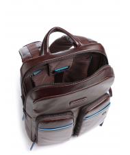 PIQUADRO BLUE SQUARE Revamp Zaino porta PC 14", in pelle MOGANO - Zaini da lavoro porta PC - 3