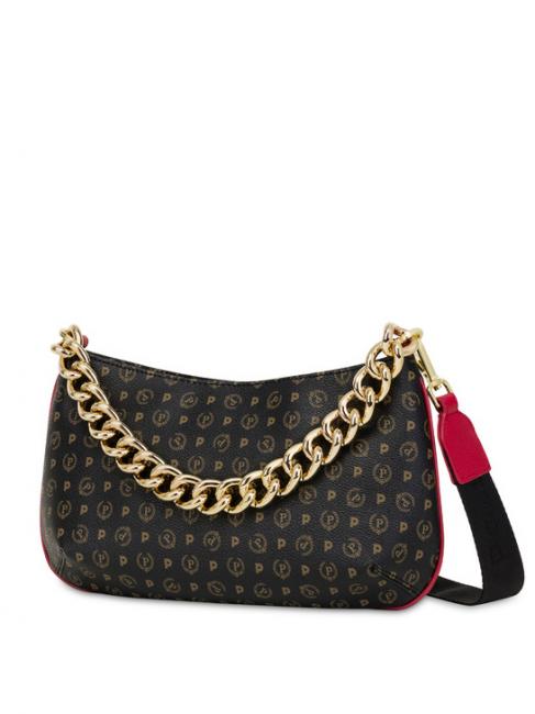 HERITAGE Borsa a tracolla manico catena nero lacca - Borse Donna