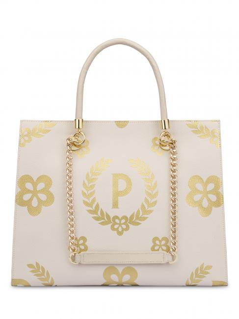 HERITAGE  Shopping bag con doppio manico avorio/marrone - Borse Donna