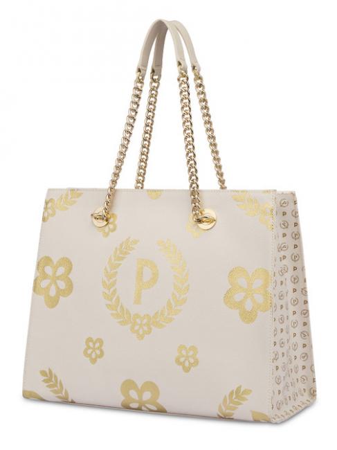 HERITAGE  Shopping bag con doppio manico avorio/marrone - Borse Donna