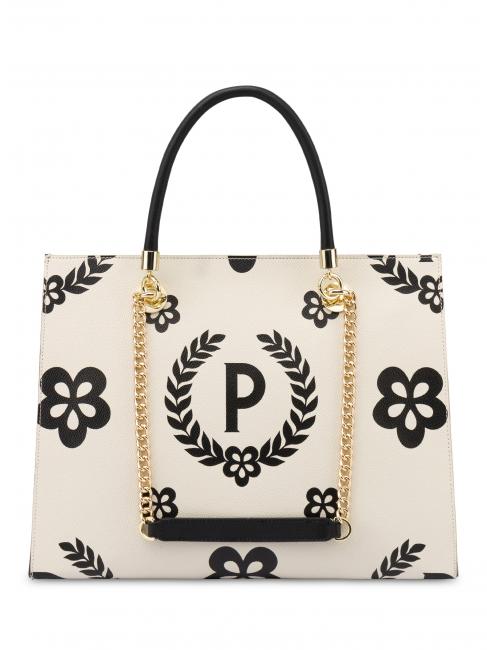 HERITAGE  Shopping bag con doppio manico nero/avorio - Borse Donna