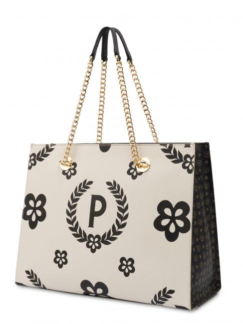 HERITAGE  Shopping bag con doppio manico nero/avorio - Borse Donna