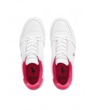 RALPH LAUREN POLO LACE Sneaker in pelle white/hot pink - Scarpe Uomo - 3