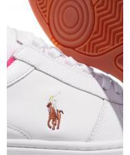 RALPH LAUREN POLO LACE Sneaker in pelle white/hot pink - Scarpe Uomo - 4