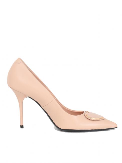 Scarpa d&eacute;collet&eacute; alta in nappa  nude - Scarpe Donna