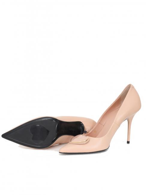 Scarpa d&eacute;collet&eacute; alta in nappa  nude - Scarpe Donna