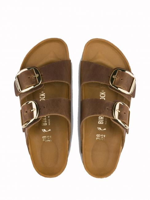 ARIZONA BIG BUCKLE Sandalo in pelle oliata cognac - Scarpe Unisex