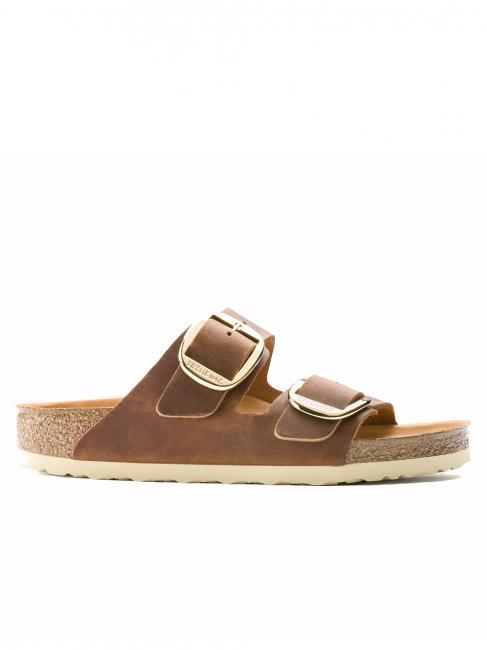 ARIZONA BIG BUCKLE Sandalo in pelle oliata cognac - Scarpe Unisex