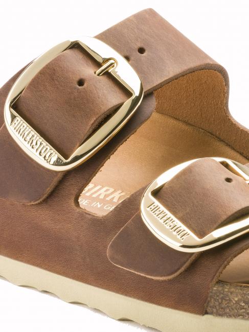ARIZONA BIG BUCKLE Sandalo in pelle oliata cognac - Scarpe Unisex