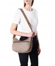 BORBONESE LUNA BAG SMALL ECO LINE Sacca con tracolla beige brown - Borse Donna - 7