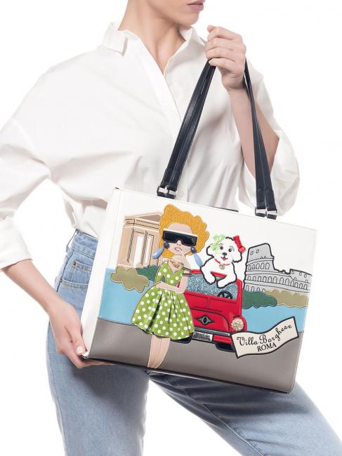 CARTOLINE ROMA Borsa shopper a spalla Fantasia - Borse Donna