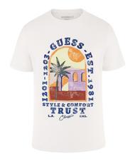 GUESS PALM WINDOW T-shirt con stampa purwhite - T-shirt Uomo - 4