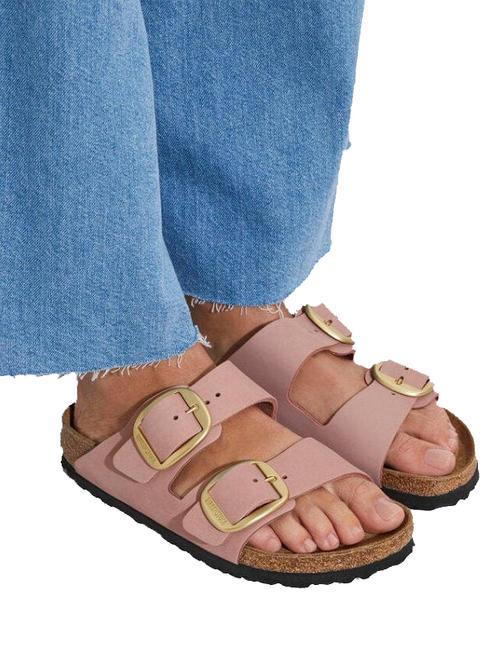 ARIZONA BIG BUCKLE Ciabattina in pelle nabuk old rose - Scarpe Donna