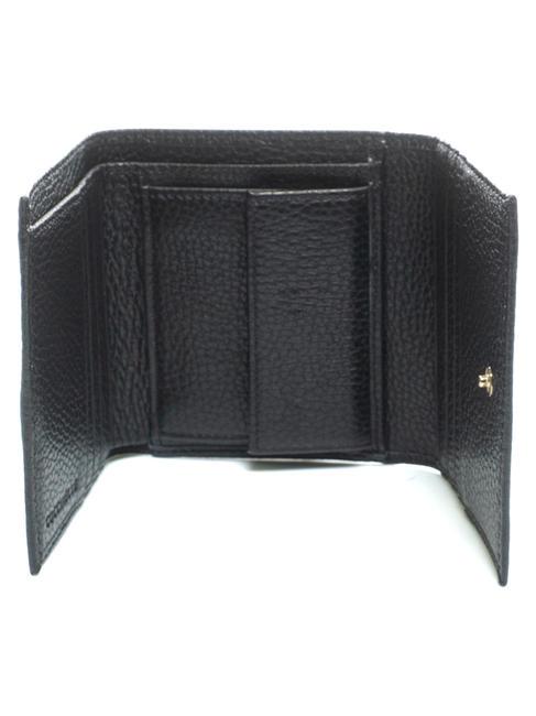 PRINTED LOGO Portafoglio mini in pelle martellata Nero - Portafogli Donna