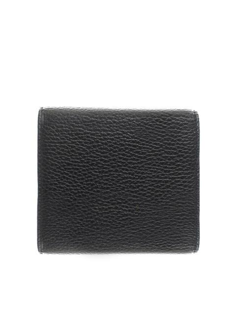PRINTED LOGO Portafoglio mini in pelle martellata Nero - Portafogli Donna