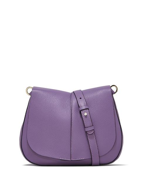 HELENA ROUND Borsa in pelle doppia tracolla glicine - Borse Donna