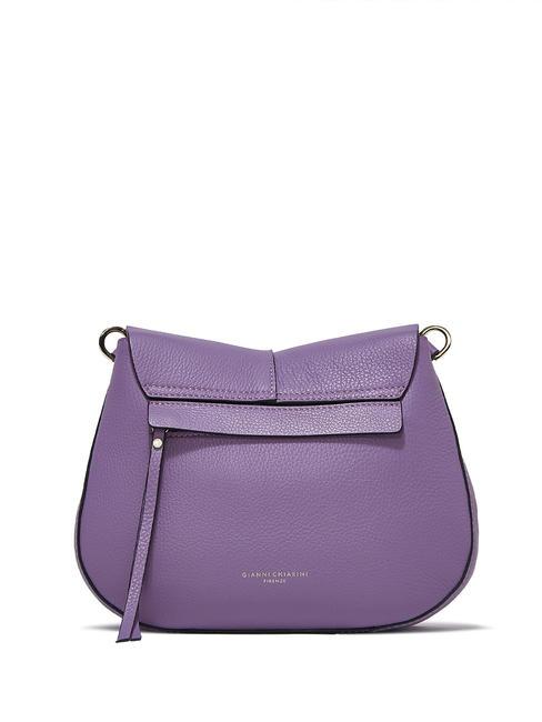 HELENA ROUND Borsa in pelle doppia tracolla glicine - Borse Donna