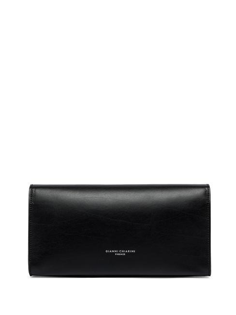 LILY Pochette clutch in pelle con tracolla Nero - Borse Donna