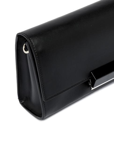 LILY Pochette clutch in pelle con tracolla Nero - Borse Donna