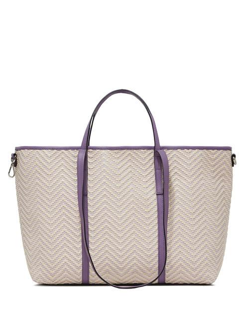 SUPERLIGHT Shopping bag in paglia e pelle var.glicine - Borse Donna