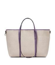 GIANNI CHIARINI SUPERLIGHT Shopping bag in paglia e pelle var.glicine - Borse Donna - 4