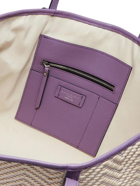 SUPERLIGHT Shopping bag in paglia e pelle var.glicine - Borse Donna