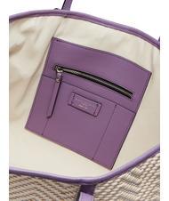 GIANNI CHIARINI SUPERLIGHT Shopping bag in paglia e pelle var.glicine - Borse Donna - 5