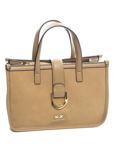GISELA Satchel bag con fibbia beige - Borse Donna