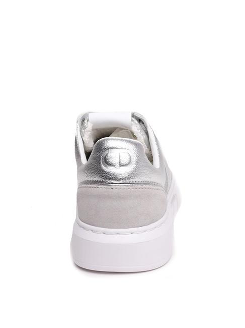 PRINT OVAL T Sneaker pelle laminata silver - Scarpe Donna