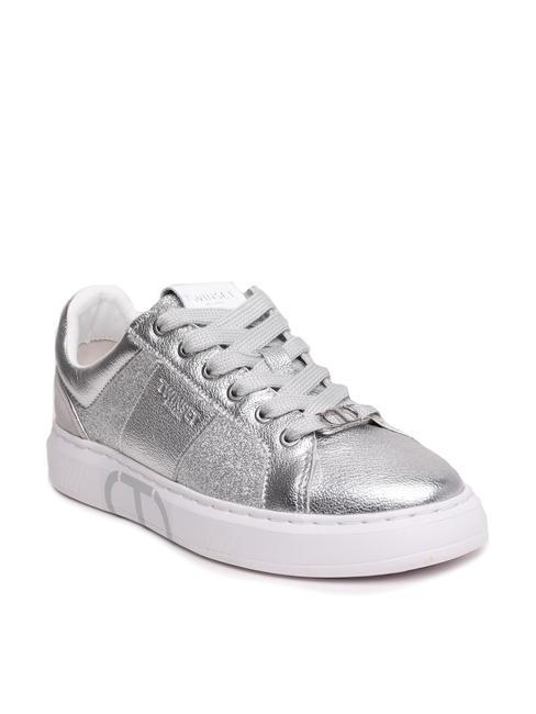 PRINT OVAL T Sneaker pelle laminata silver - Scarpe Donna