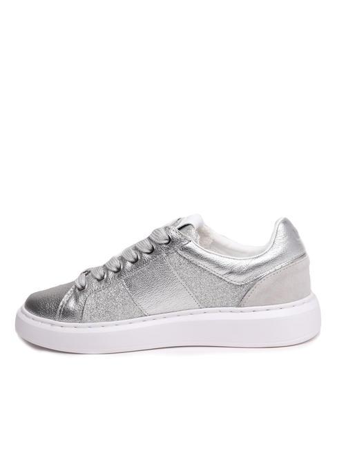 PRINT OVAL T Sneaker pelle laminata silver - Scarpe Donna