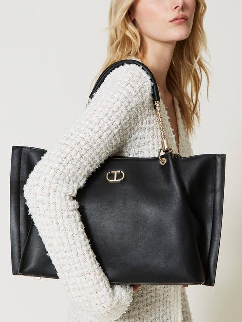 TORCHON Shopping bag grande nero - Borse Donna