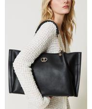 TWINSET TORCHON Shopping bag grande nero - Borse Donna - 5