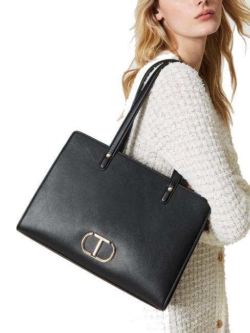 OVAL T Borsa a spalla con tracolla nero - Borse Donna