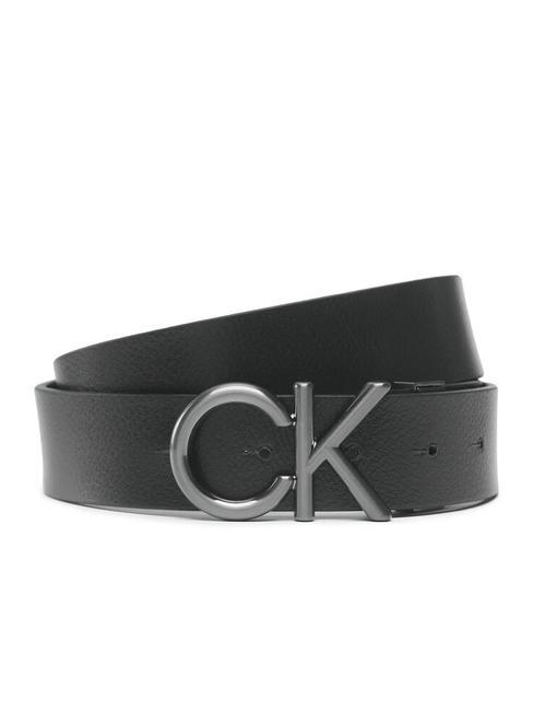 CK METAL BOMBE REV Cintura in pelle double face ckblack - Cinture