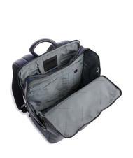 PIQUADRO FINN Zaino porta PC 14" in pelle blu - Zaini da lavoro porta PC - 4