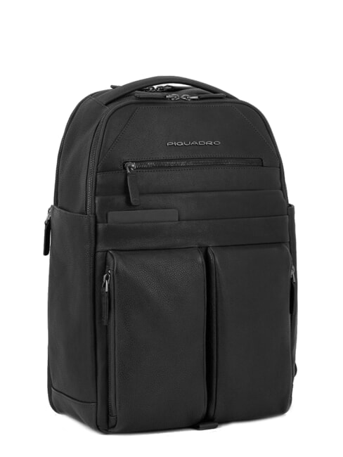 PAAVO Zaino porta PC 15,6", in pelle Nero - Zaini da lavoro porta PC