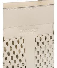 TWINSET WINDOW OVAL T Borsa shopper con pochette avorio - Borse Donna - 3