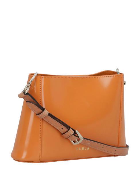 FLEUR Borsa tracolla piccola pelle vitello marmalade - Borse Donna
