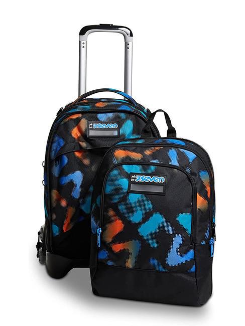 MELT BOY JACK Zaino trolley sganciabile 3 ruote Nero - Zaini con carrello